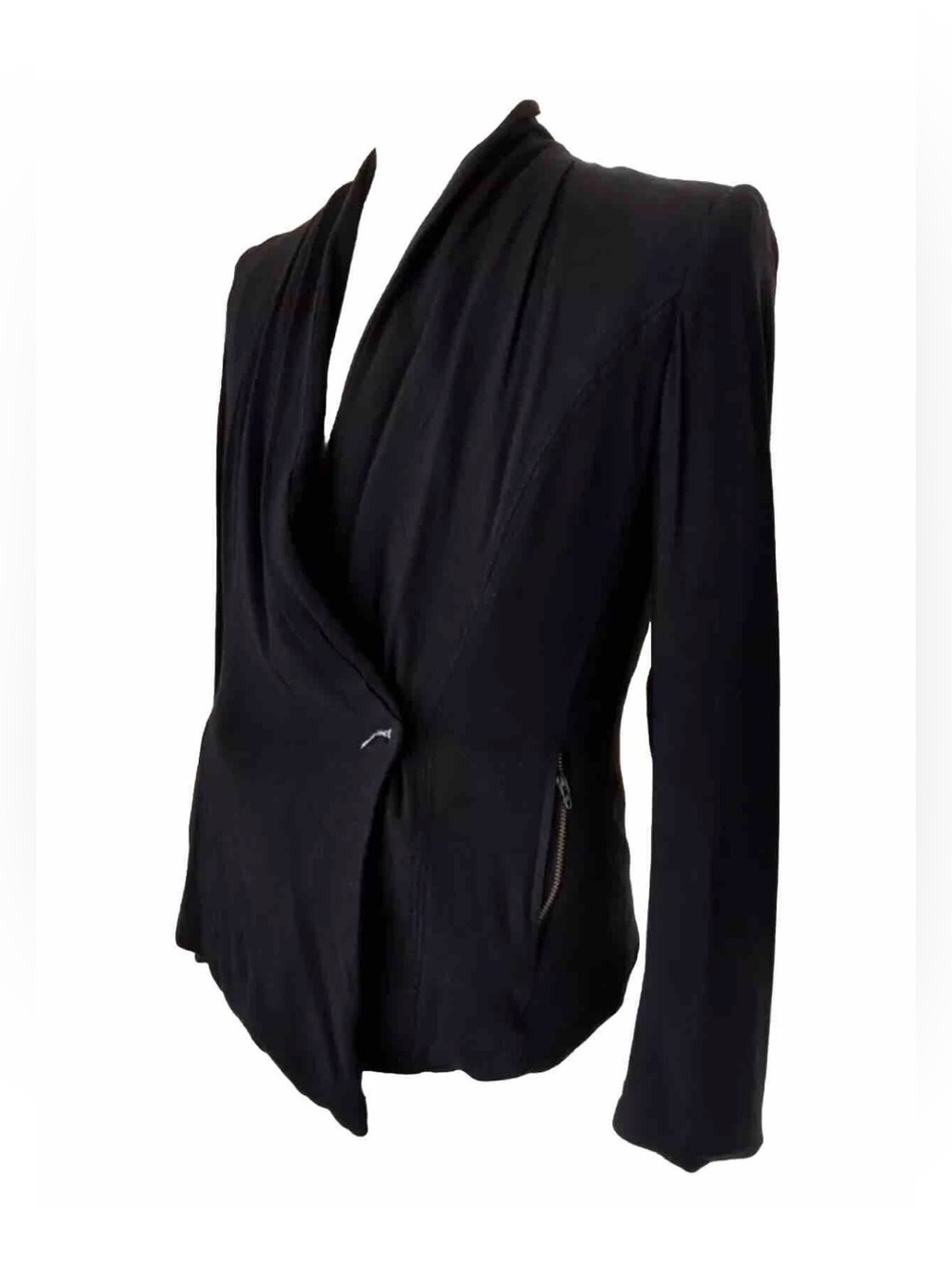 Helmut Lang Fang Tooth Claw Button Single Breasted Blazer Jacket Size 4 Stretch